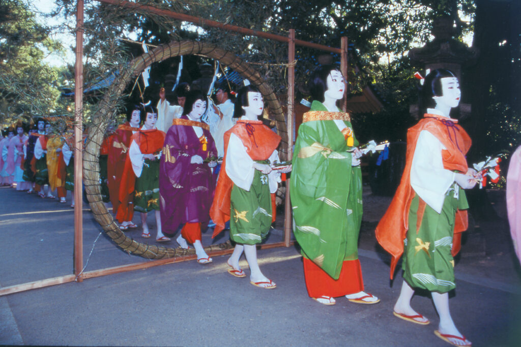 Traditional summer purification procession at Sumiyoshi Taisha in Osaka