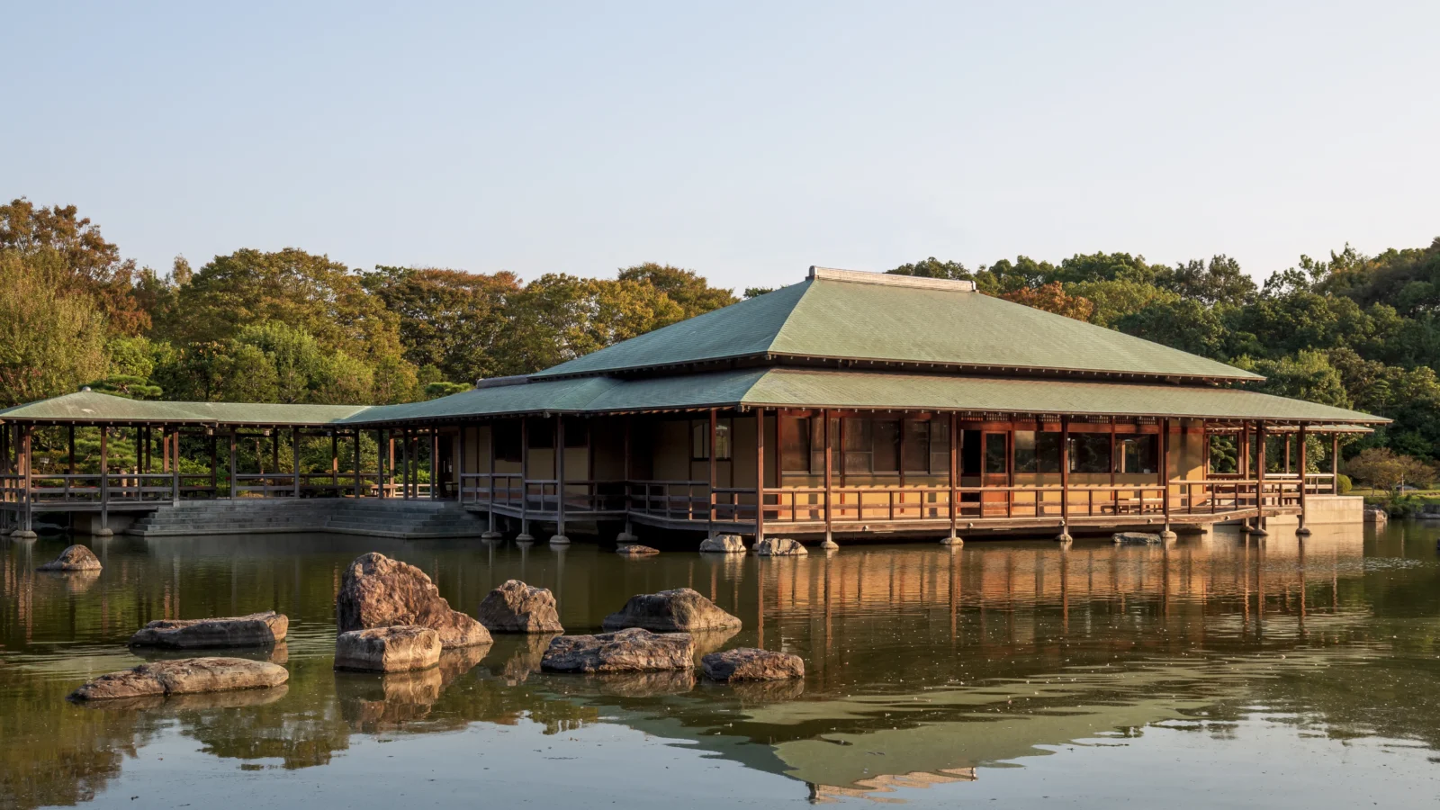 Japanese garden at Daisen Park in Sakai, Osaka