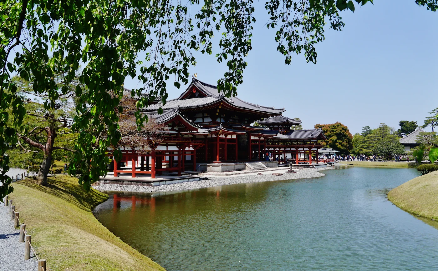 Byodoin Temple and its reflection in the pond in Uji, Kyoto