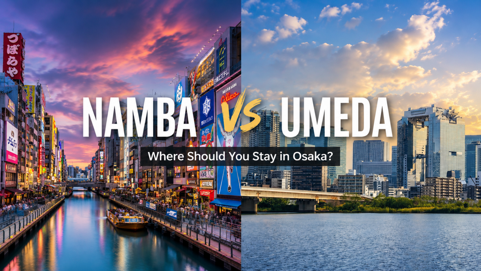 Namba vs Umeda comparison for where to stay in Osaka