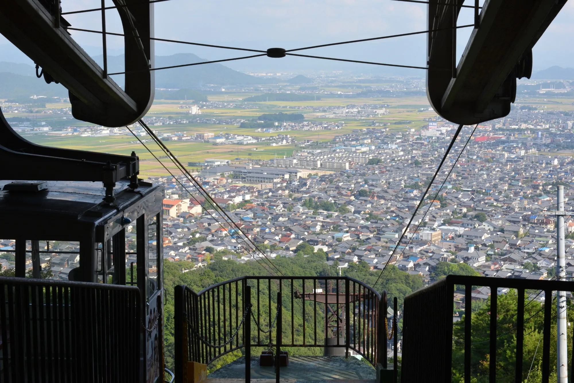 Hachimanyama Ropeway overlooking Omi Hachiman in Shiga