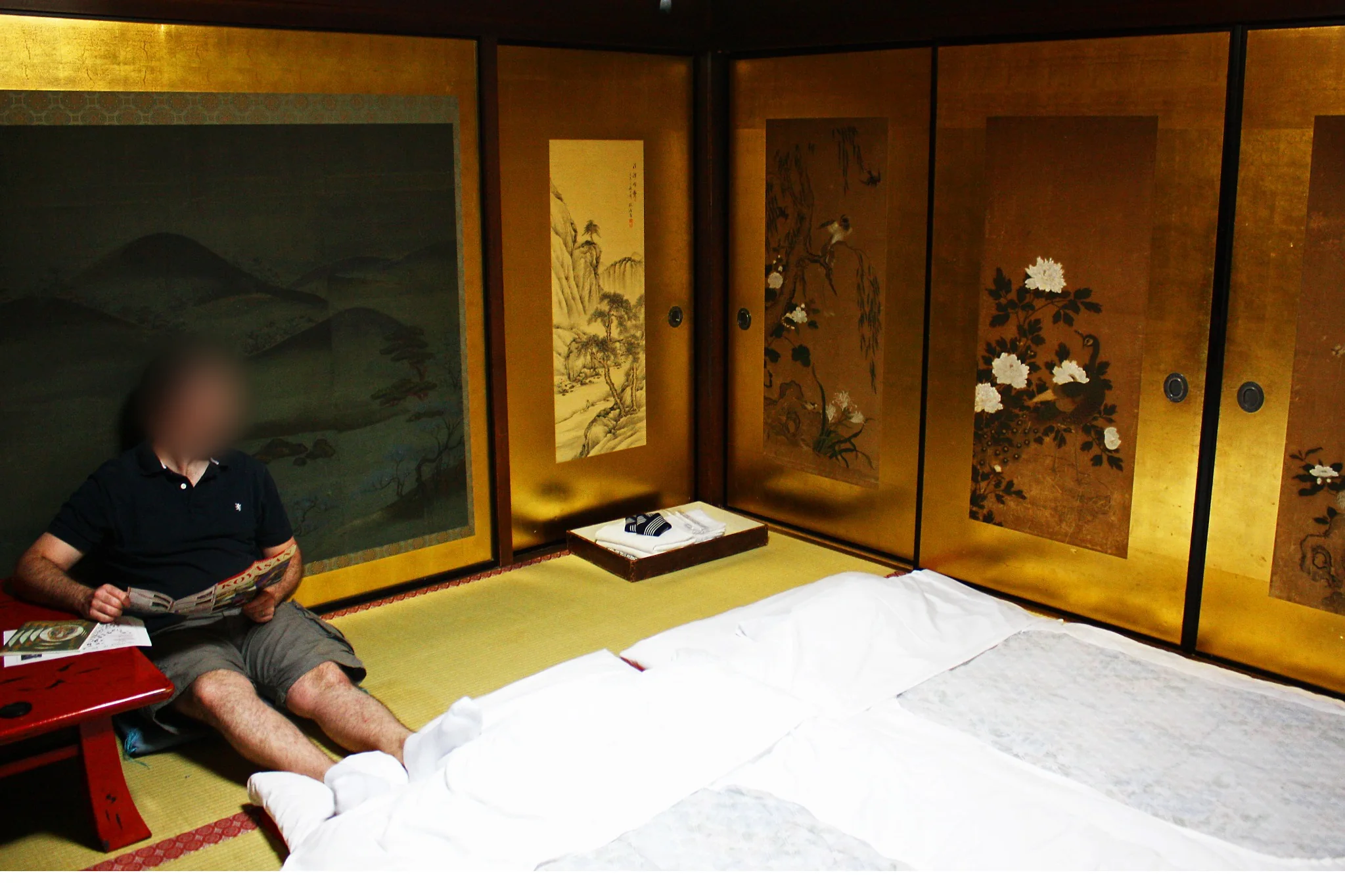 Traditional tatami temple lodging room at Shojoshin-in in Koyasan