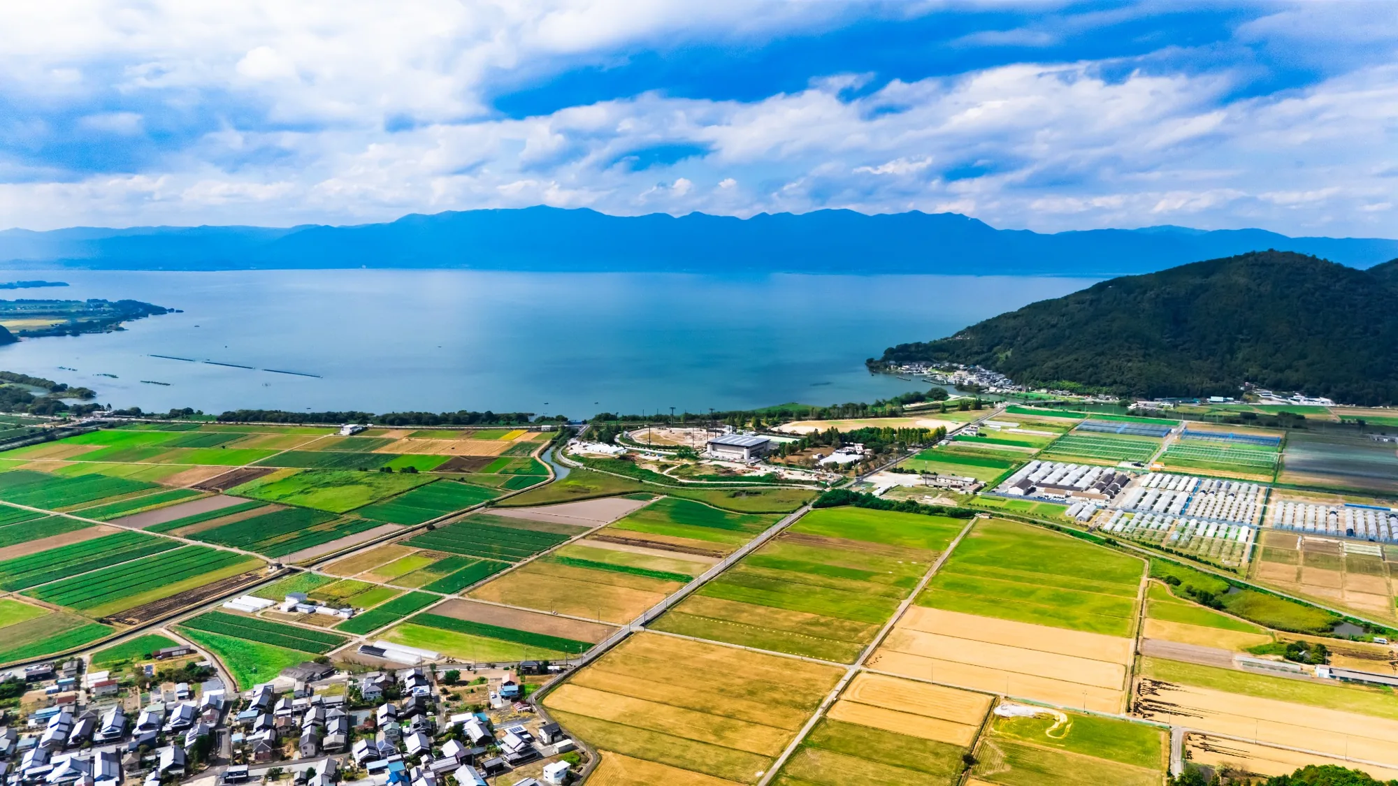 View of Lake Biwa and countryside from Mt. Hachiman