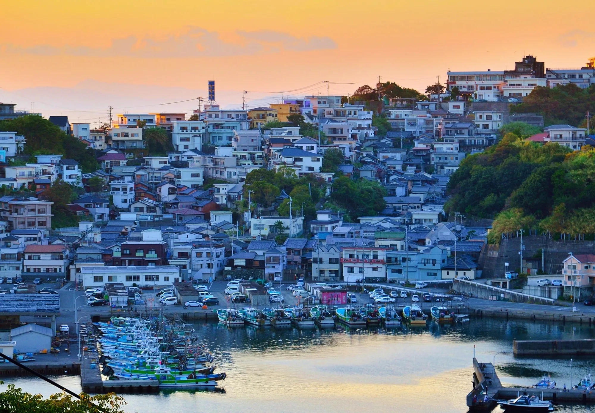 Saikazaki fishing village and harbor in Wakayama