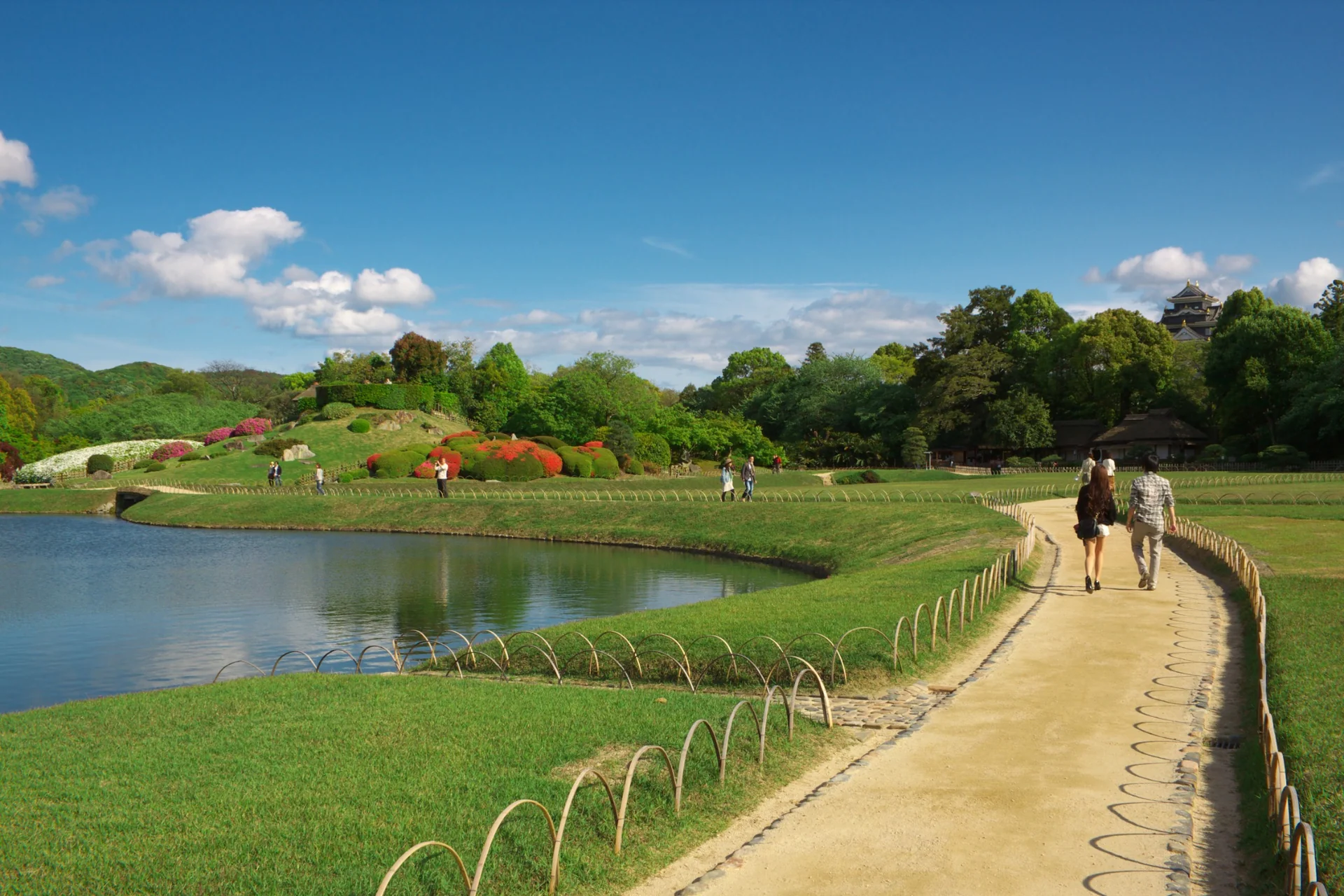 Korakuen Garden landscape in Okayama, Japan